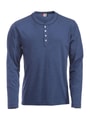 Heren T-shirt Lange Mouw Clique Orlando Blauw Melange